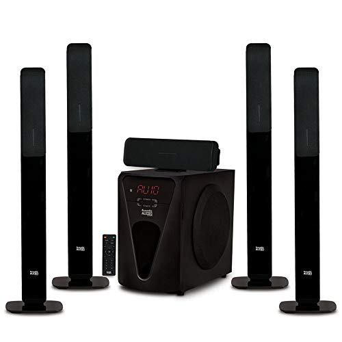 Acoustic Audio by Goldwood Acoustic Audio AAT5005 Torre Bluetooth 5.1 Sistema de alto-falantes para home theater com subwoofer amplificado de 8'