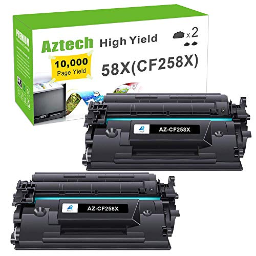  Aztech Substituição de cartucho de toner compatível para HP 58X CF258X 58A CF258A para HP Pro M404n M404dn M404dw MFP M428fdw M428dw M428fdn Toner de impressora de alto rendimento (2 pacotes pretos)...