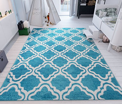 Well Woven Tapete Moderno Azul Calipso 7'10''X10'6'' Lattice Trellis Accent Area Tapete Entry Way Bright Kids Room Kitchen Bedroom Carpet Banheiro Soft Durable Area Tapete