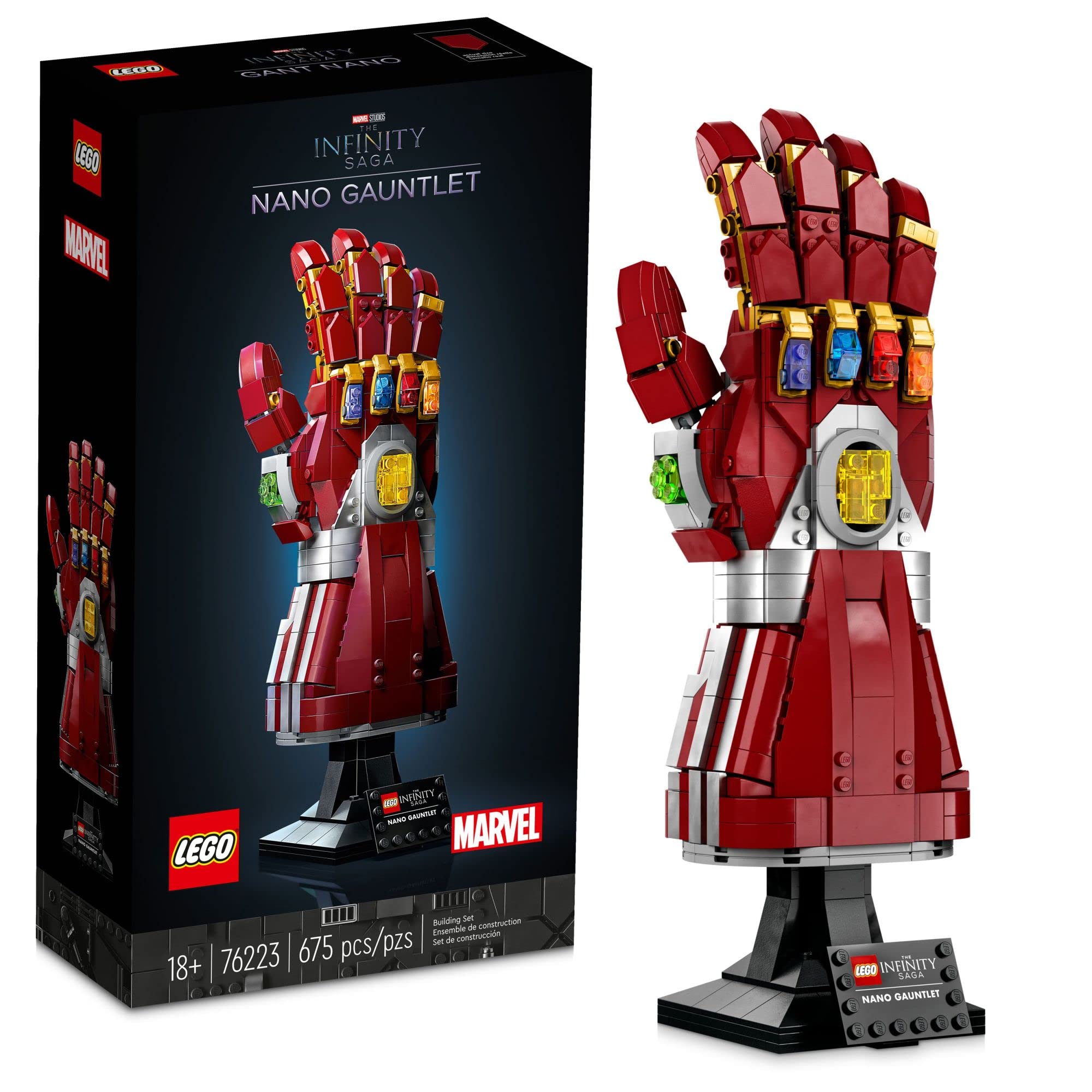 LEGO Marvel Nano Gauntlet 76223 Conjunto de Construção do Homem de Ferro para Adultos (680 Peças)