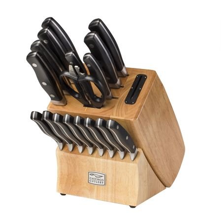 Chicago Cutlery Conjunto de blocos de facas Insignia2 de 18 peças com afiador de facas embutido
