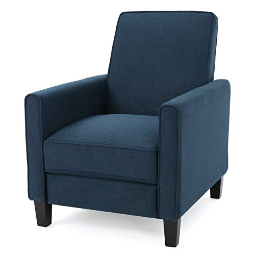 Great Deal Furniture Cadeira reclinável de tecido azul escuro Jeffrey