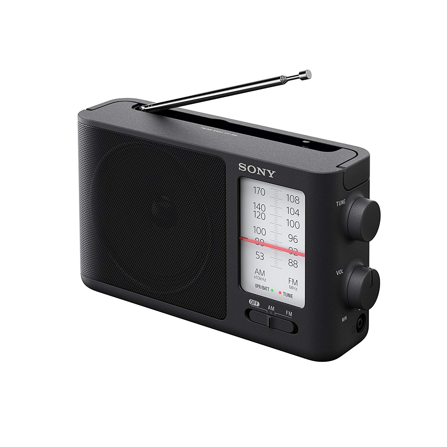 Sony Rádio FM / AM portátil com sintonização analógica ICF-506