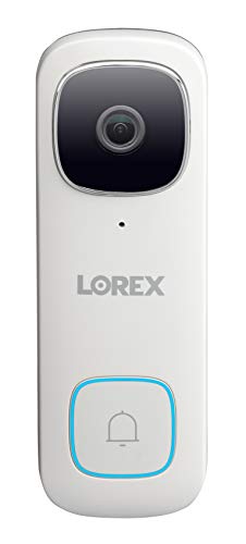  Lorex Câmera de segurança externa de campainha de vídeo 2K QHD Wi-Fi | Detecção de pessoas e visão noturna colorida | Lente Ultra Grande Angular e Conversa Bidirecional | Incluindo Cartão MicroSD...