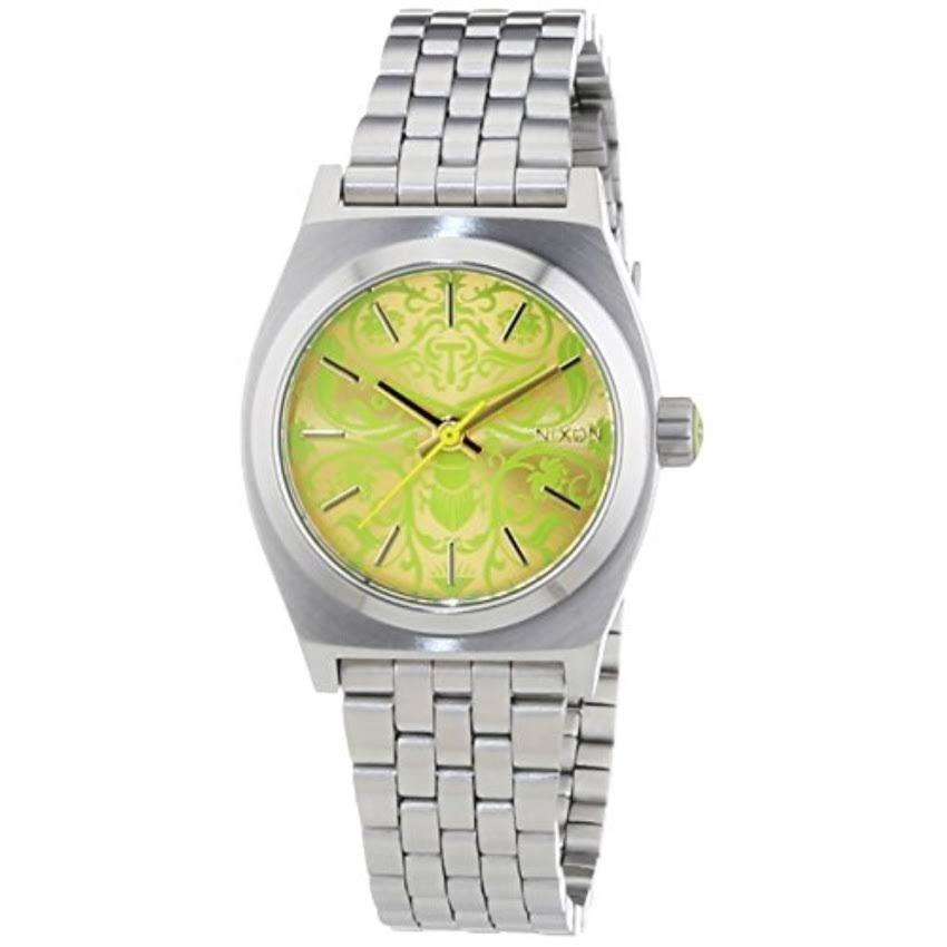 Nixon A399-1898 Senhoras Small Time Teller Silver Neon Yellow Watch