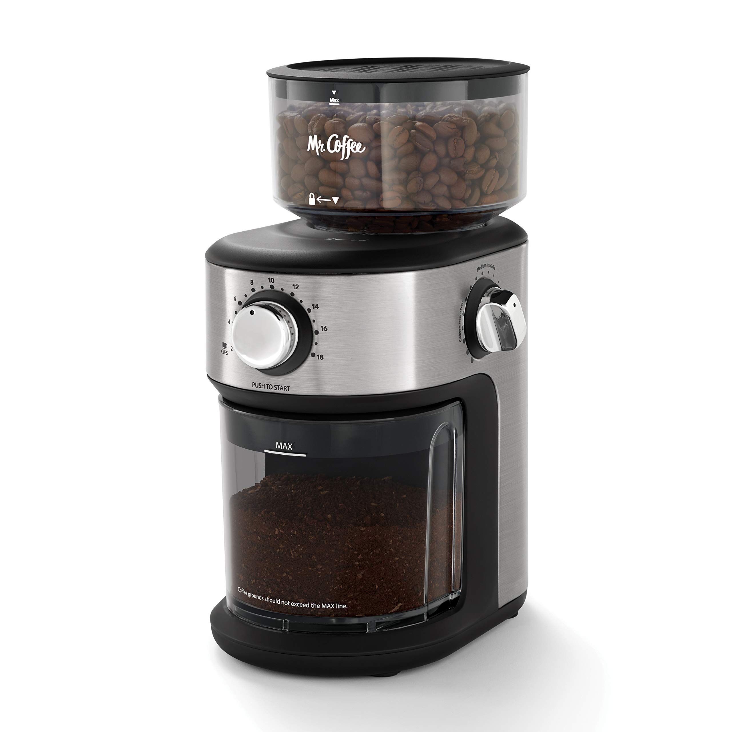Mr. Coffee Moedor de café automático Burr Mill com 18 moedores personalizados