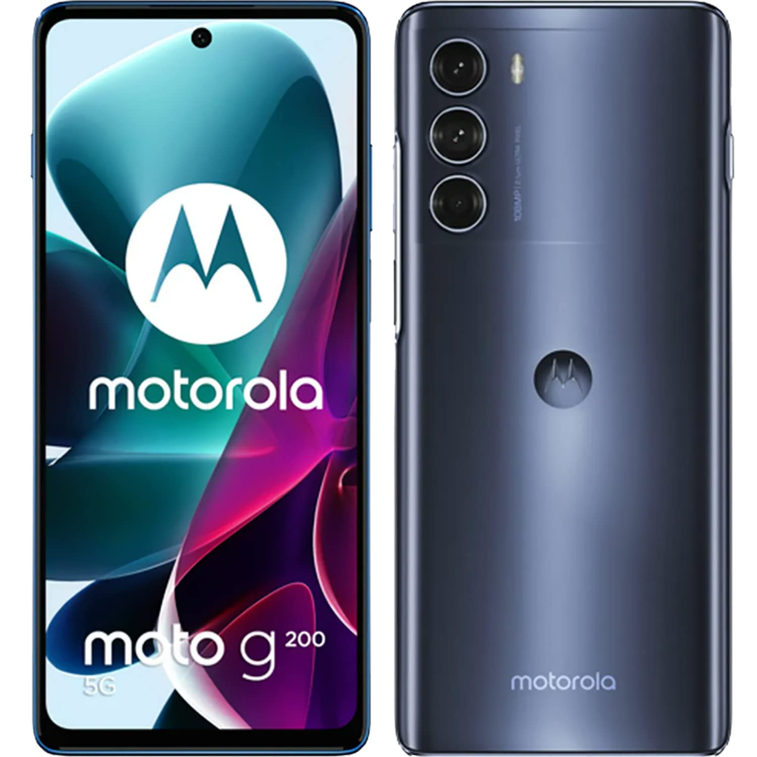 Motorola Moto G200 Dual-SIM 128GB ROM + 8GB RAM (Somente GSM | Sem CDMA) Smartphone 5G Desbloqueado de Fábrica (Stellar Blue) - Versão Internacional