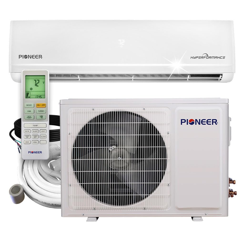 Pioneer ® Hyperformance™ Ductless Mini Split Inverter++ Wi-Fi Enabled Air Conditioner Hyper Heat Pump Full Set