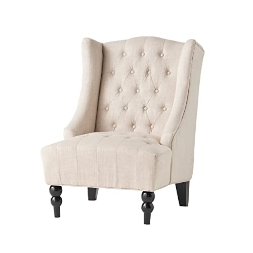 Great Deal Furniture Cadeira de tecido com encosto alto Clarice