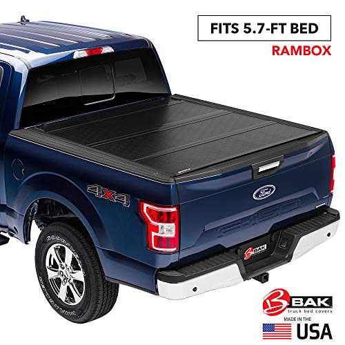 BAK Flip G2 Hard Folding Truck Bed Tonneau Cover | 226207RB | Se encaixa Dodge Ram 2009-20 com cama RamBox 5'7 '