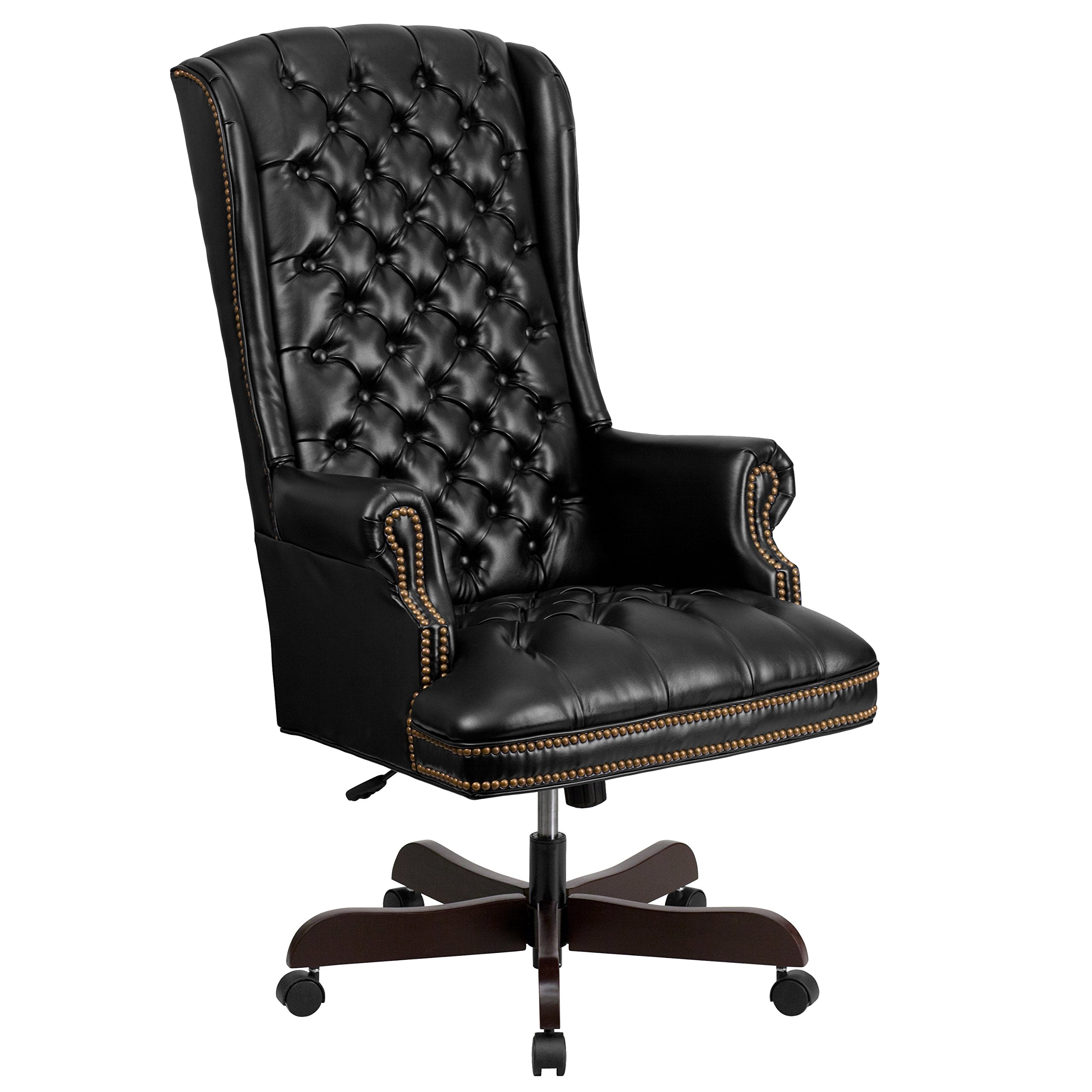 Flash Furniture Cadeira executiva de couro tufado tradicional com encosto alto
