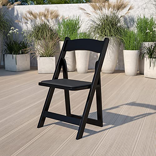 Flash Furniture 4 Pk. Cadeira dobrável de madeira branca série HERCULES com assento acolchoado em vinil