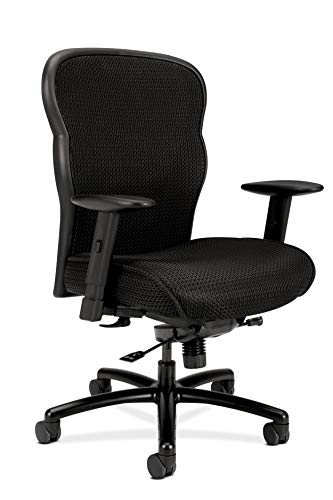HON Wave Mesh grande e alta cadeira executiva | Inclinação do Joelho | Braços ajustáveis | Assento Tecido Preto | Modelo HVL705