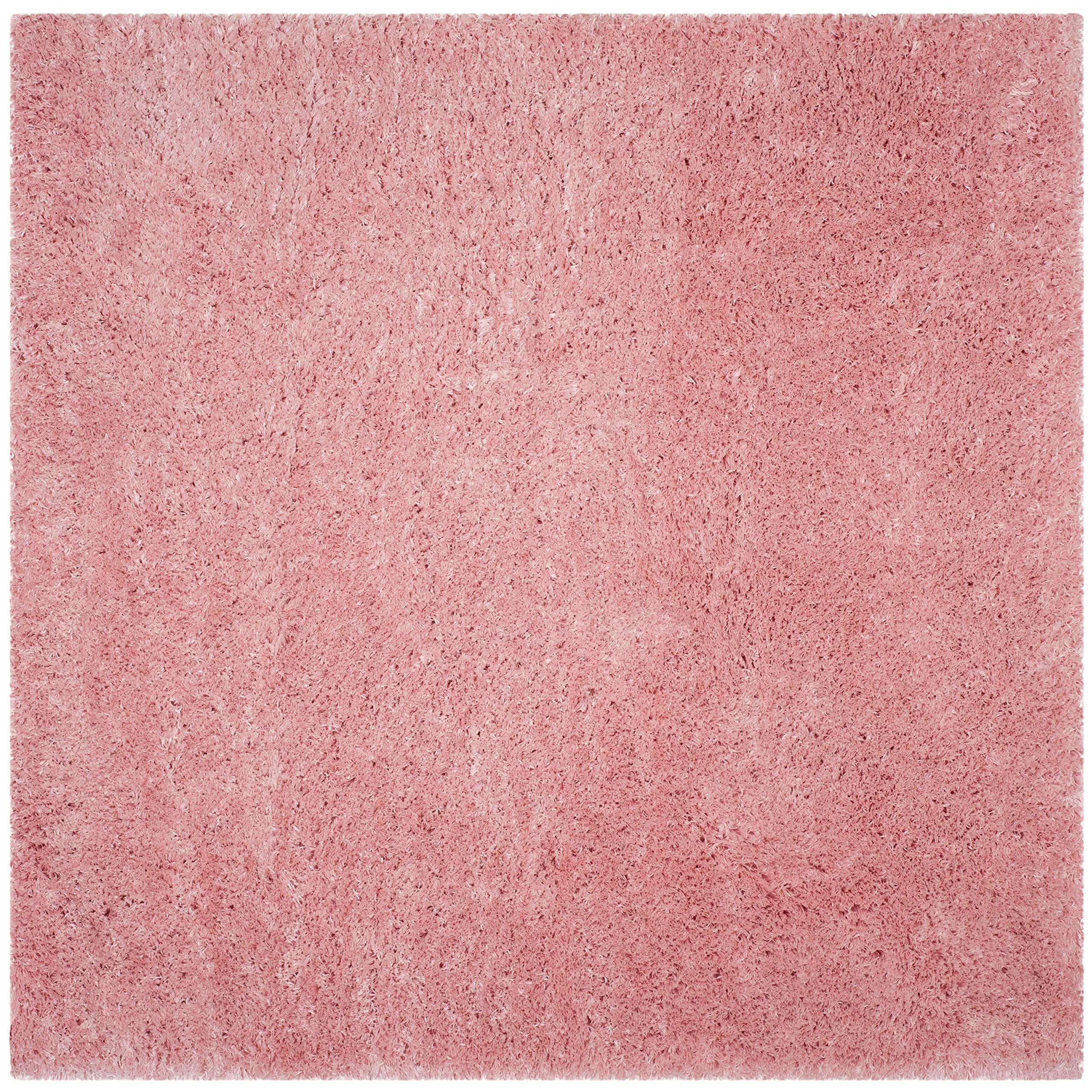 Safavieh Polar Shag Collection 5'1' quadrado rosa claro PSG800P sólido glam tapete extra grosso de 3 polegadas