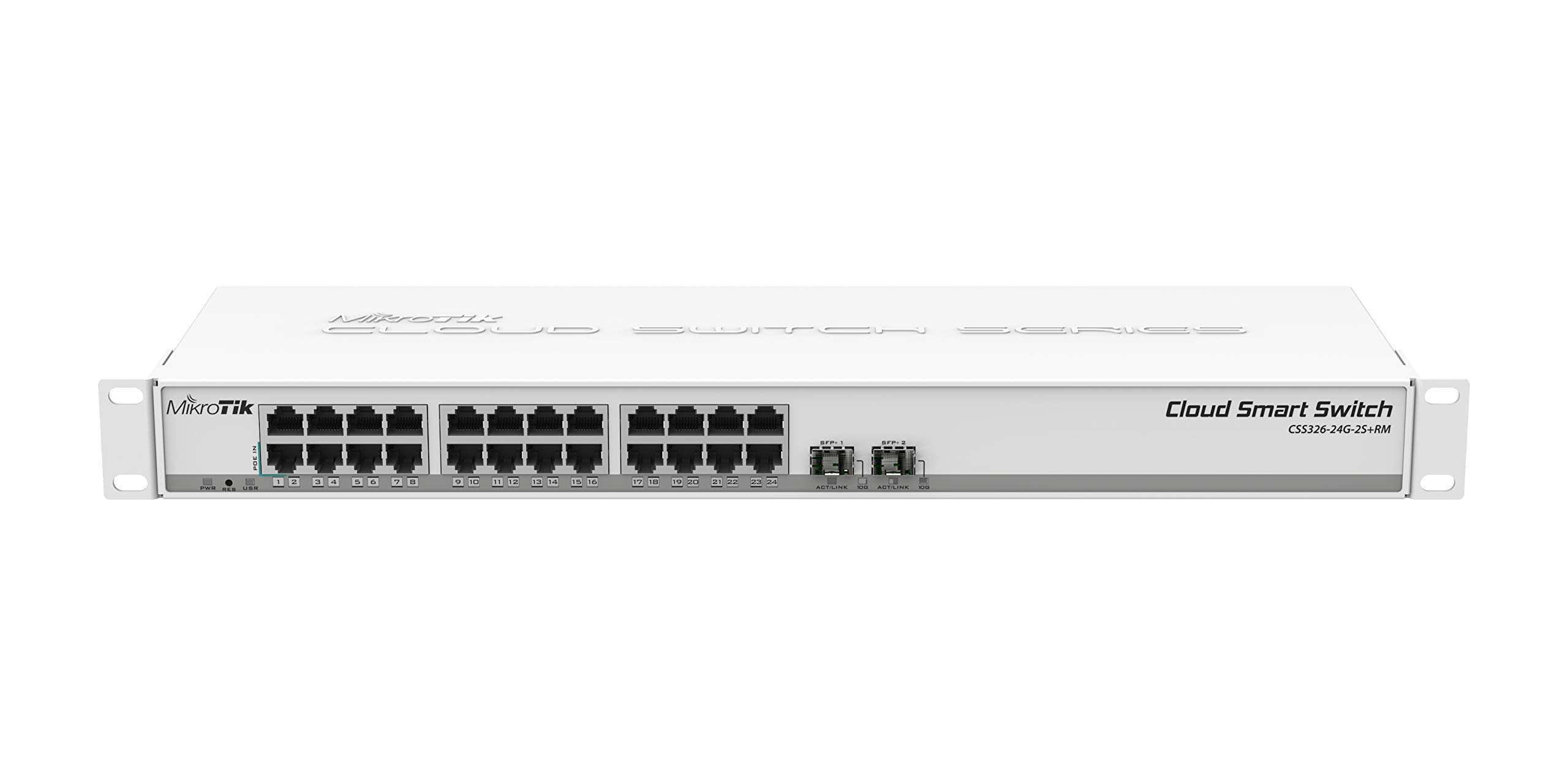 MikroTik Switch Gigabit Ethernet CSS326-24G-2S+RM de 24 portas com duas portas SFP+