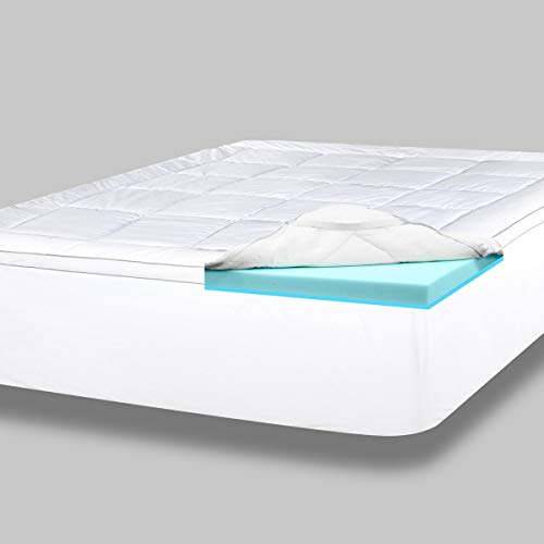 ViscoSoft 4 Polegada Pillow Top Gel Colchão De Espuma De Memória Topper Rei | Almofada de colchão Serene de camada dupla