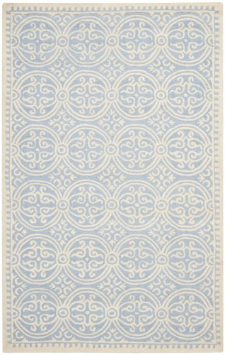 Safavieh Tapete Contemporâneo - Pilha de Lã Cambridge - Azul Claro/Estilo Marfim-A Azul Claro/Marfim/Contemporâneo/6'L x 6'L/Redondo