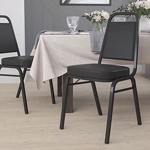 Flash Furniture Cadeira de banquete empilhável traseira trapezoidal série HERCULES