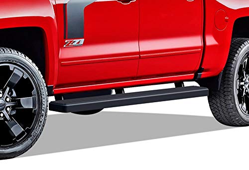 APS Pranchas de corrida iBoard 5 'Black Custom Fit 2007-2018 Chevy Silverado / GMC Sierra Crew Cab (barras Nerf | Degraus laterais | Barras laterais)