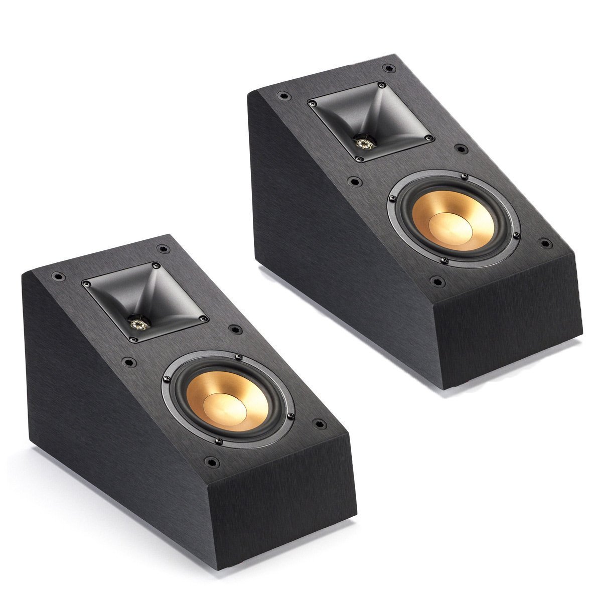 Klipsch Conjunto de alto-falantes domésticos de estante surround Dolby Atmos de 2 vinil preto (R-14SA)