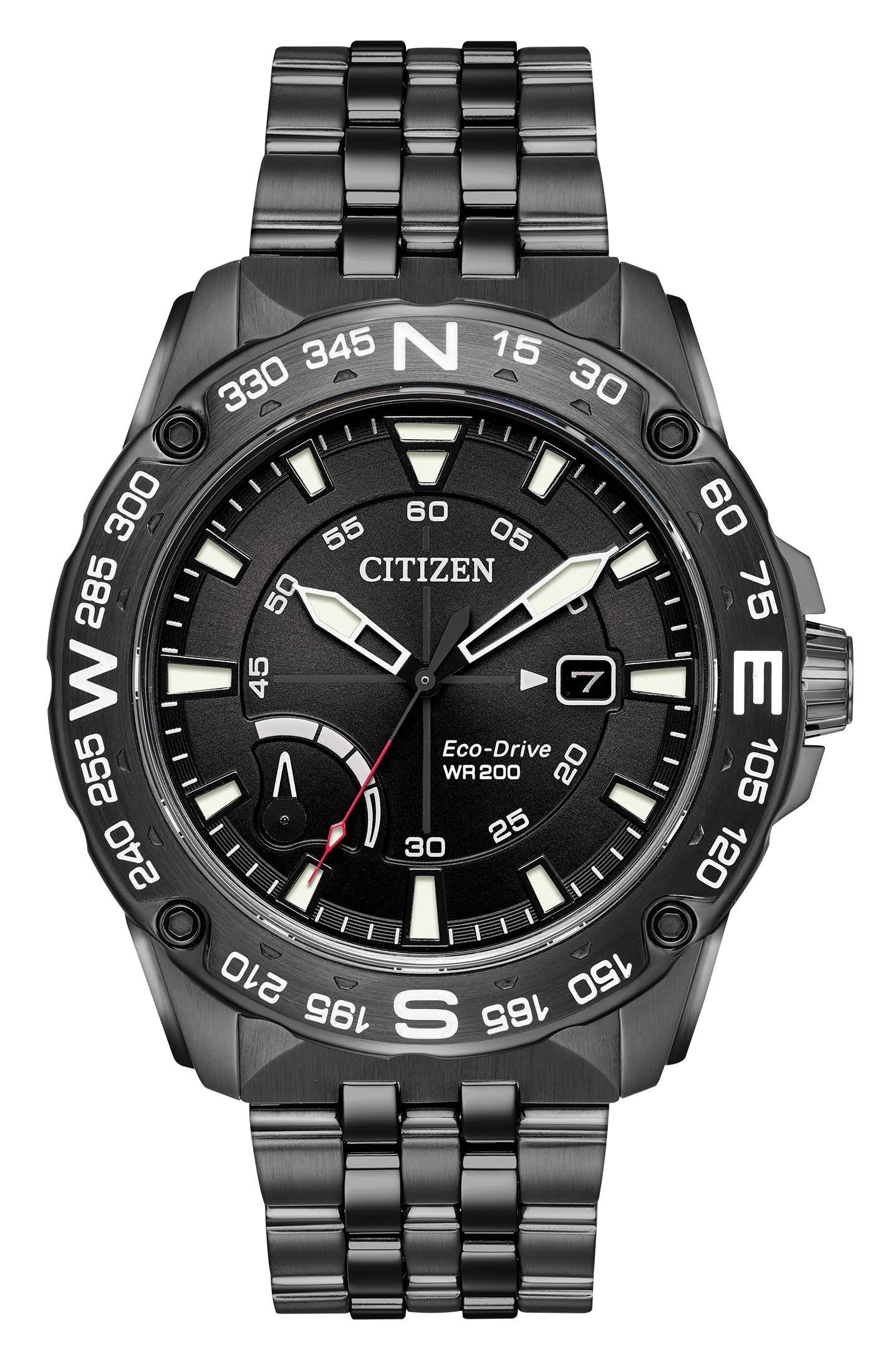 Citizen AW7047-54H Mens Eco-Drive Watch pulseira PRT em aço inoxidável