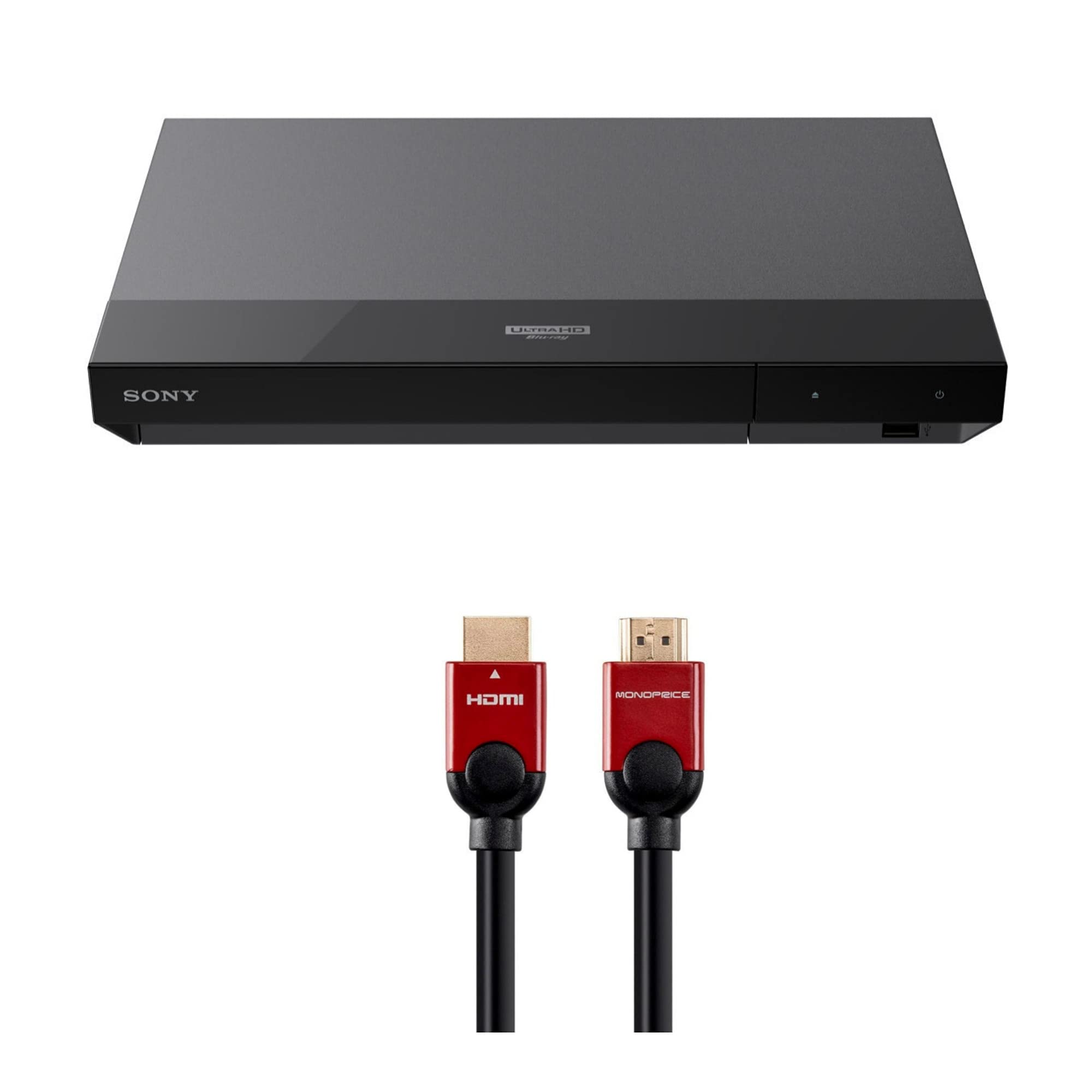 Sony UBP-X700 4K Ultra HD Blu-ray Player com Dolby Vision com cabo HDMI de alta velocidade de 6 pés