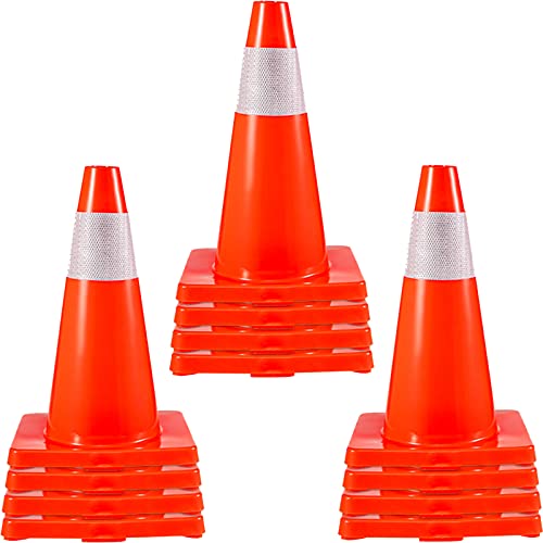 VEVOR Cones de trânsito com base de PVC Cones de segurança para estacionamento rodoviário