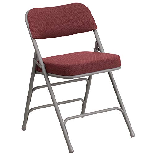 Flash Furniture Cadeira dobrável de tecido de metal com dobradiças duplas e triplamente curvo série HERCULES Premium