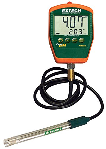 Extech Medidor de pH de palma à prova d'água PH220-C com eletrodo com cabo