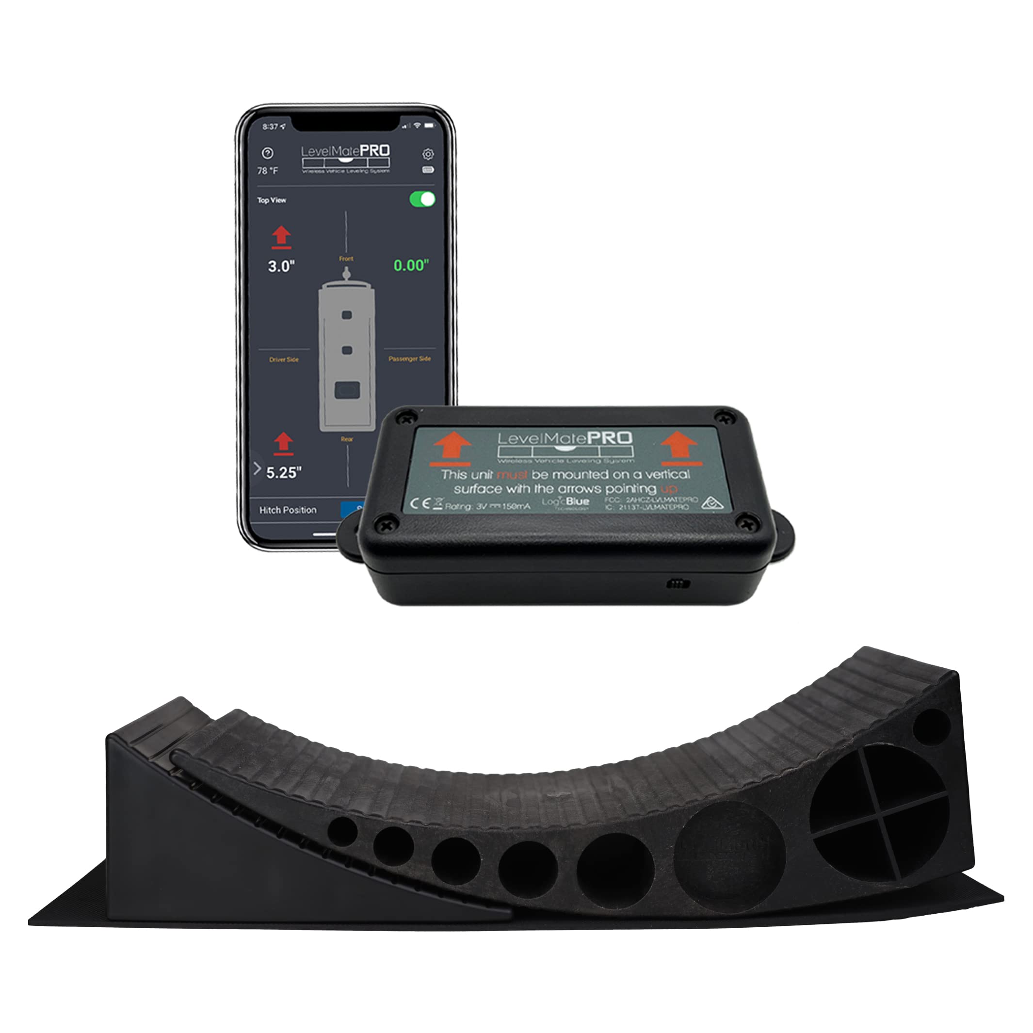 LogicBlue Technology Sistema de nivelamento de veículos sem fio LevelMatePRO - Ferramenta de nivelamento de RV para smartphone rápida e fácil patenteada - Alimentado
