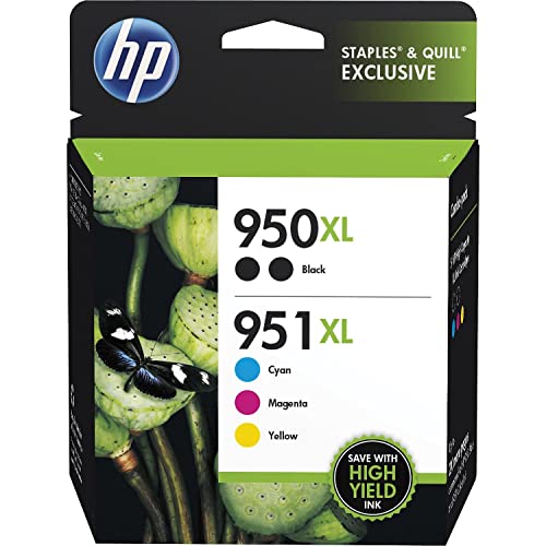 HP Cartuchos de tinta 951Xl / 950Xl (F6v12fn) (Cyan Magenta Yellow Black) Pacote com 5 unidades em embalagem de varejo