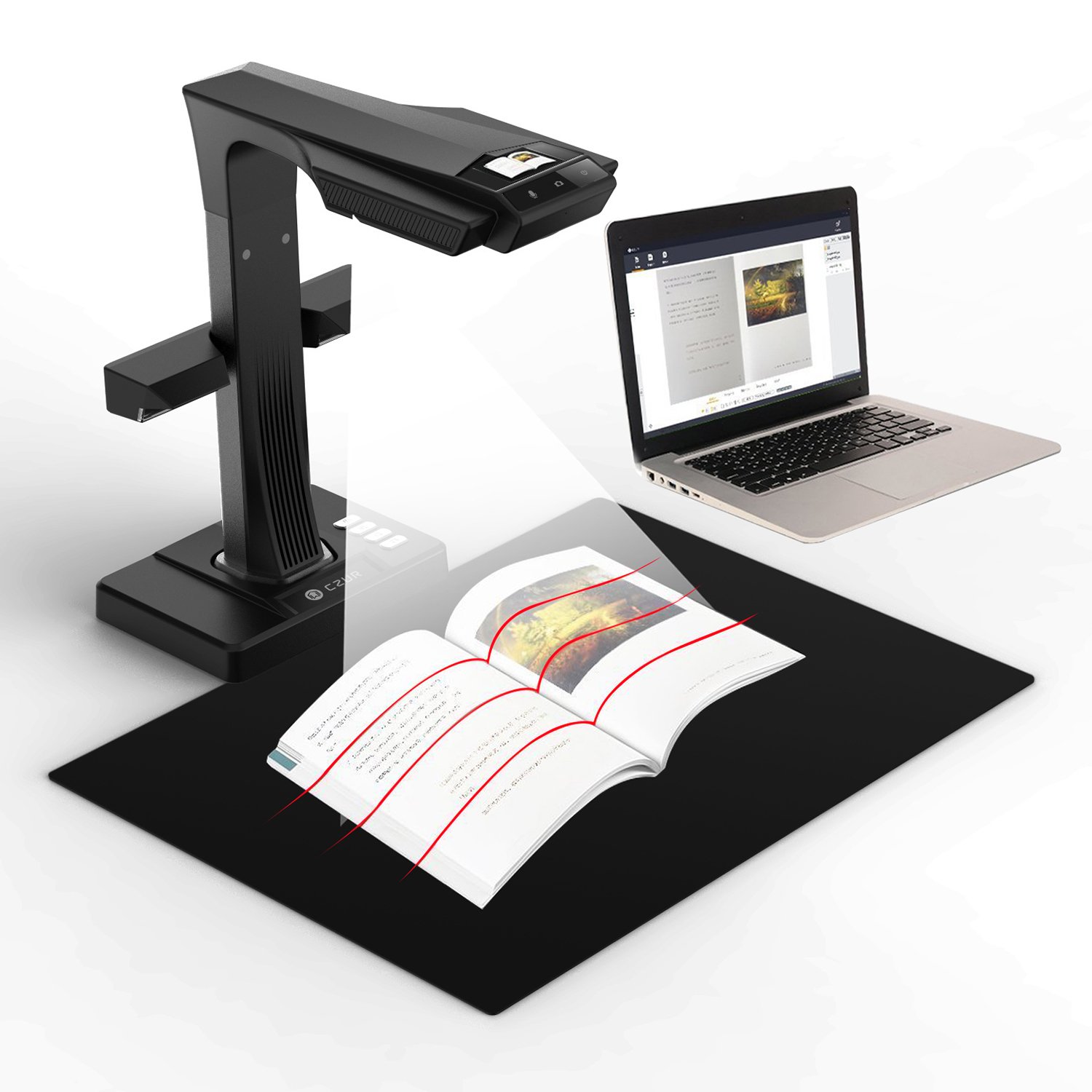 CZUR Scanner de livros e documentos com Smart OCR para Mac e Windows