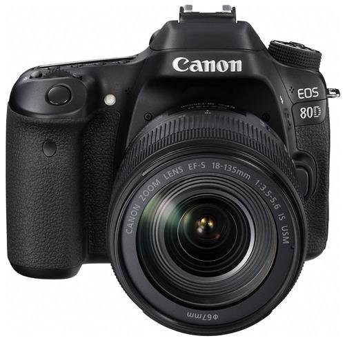 Canon Kit SLR digital EOS 80D com lente USM de estabilização de imagem EF-S 18-135 mm f / 3.5-5.6 (preta)