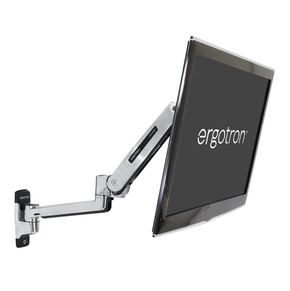 Ergotron – LX Sit-Stand Single Monitor Arm, VESA Wall Mount – for Monitors Up to 42 Inches, 7 to 25 lbs – Polished Aluminum