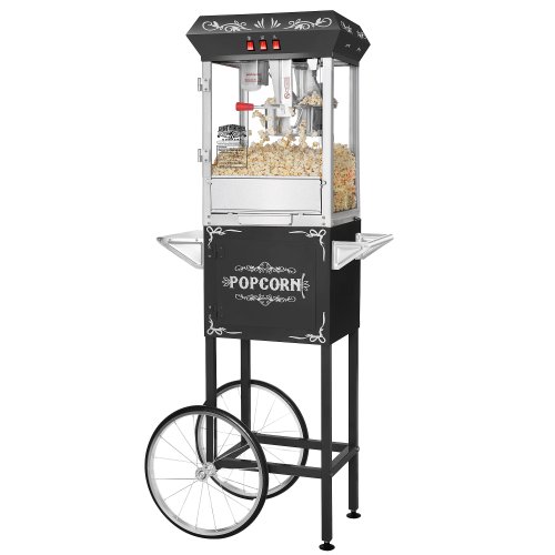 Great Northern Popcorn Company Preto 8 onças. Carrinho e máquina de pipoca estilo vintage base base onça