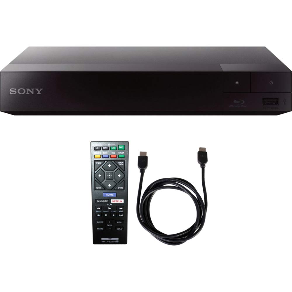 Sony BDP-S1700 Leitor de discos Blu-ray streaming com cabo HDMI de alta velocidade de 6 pés