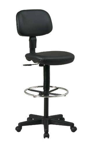 Office Star Cadeira de desenho da série DC com assento esculpido com anel de pé ajustável
