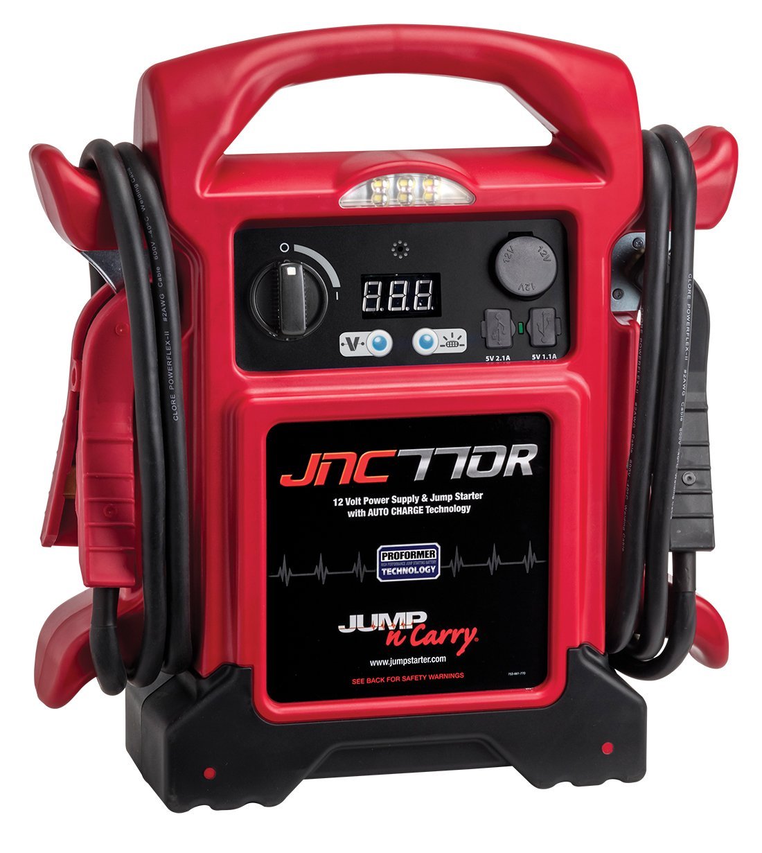 Clore Automotive Jump-N-Carry JNC770R 1700 Peak Amp Premium 12 volts Jump Starter - Vermelho