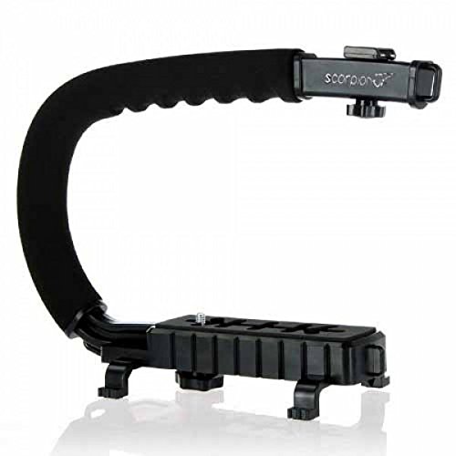 Cam Caddie Alça de estabilização de câmera de vídeo Scorpion Jr. com smartphone incluído e suportes compatíveis com GoPro - Preto (0CC-0100-JR-BLK)