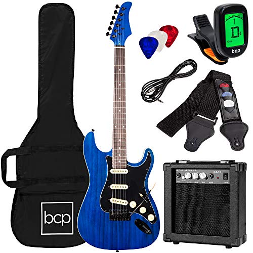 Best Choice Products Kit de guitarra elétrica para iniciantes em tamanho real com estojo