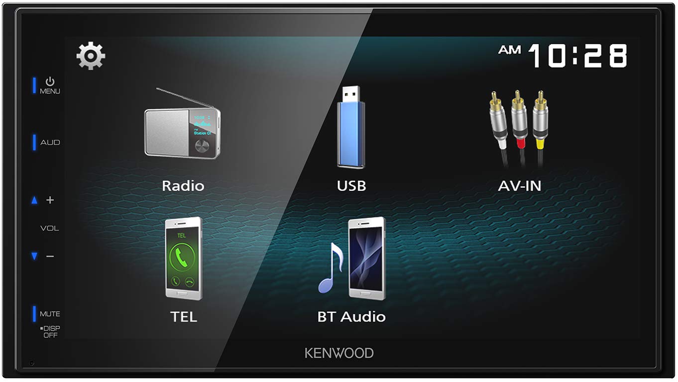 KENWOOD Receptor multimídia digital DMX125 / DMX125BT / DMX125BT 6.8 com Bluetooth