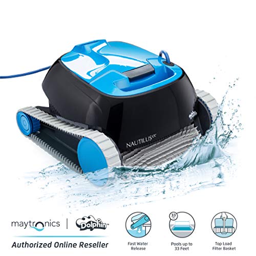 Maytronics Dolphin Nautilus CC Limpador robótico automático de piscina com cesta de filtro de carga superior de grande capacidade Ideal para piscinas de até 33 pés