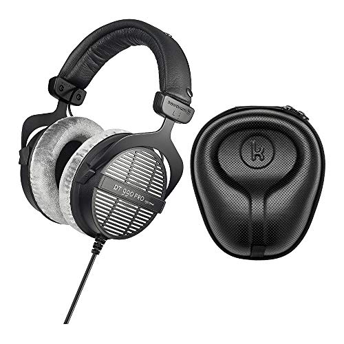 BeyerDynamic DT-990 Pro Fones de Ouvido Acusticamente Abertos (250 Ohms) com Knox Gear Grande Conjunto de Estojo para Fone de Ouvido Hard Shell (2 Itens)