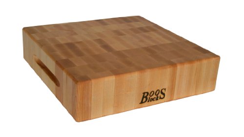 John Boos "Bloco CCB151503 Bloco de corte clássico reversível de madeira de bordo, 15 polegadas x 15 polegadas x 3 polegadas"