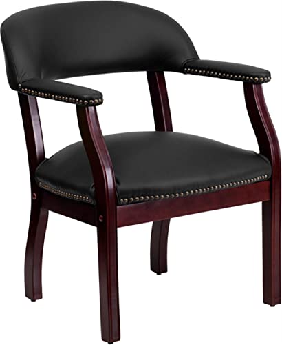 Flash Furniture Cadeira de conferência luxuosa de vinil preto