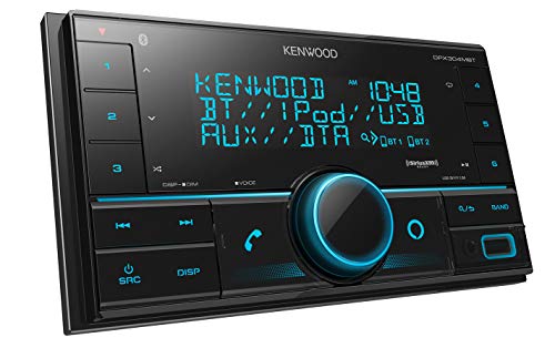 KENWOOD DPX304MBT Receptor de Mídia Digital In-Dash Duplo DIN com Bluetooth (Não Reproduz CDs) | Receptor estéreo automotivo Mechless | Pronto para Amazon Alexa - Preto