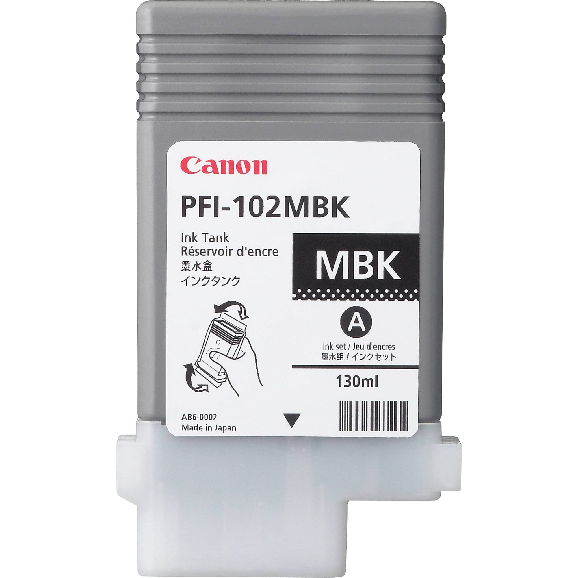 Canon Tanque de tinta preto fosco Ipf PFI-102MBK 130ML para modelos 500 600 700