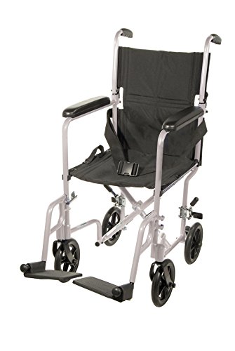 Drive Medical Cadeira de rodas de transporte leve Prata/assento 19'