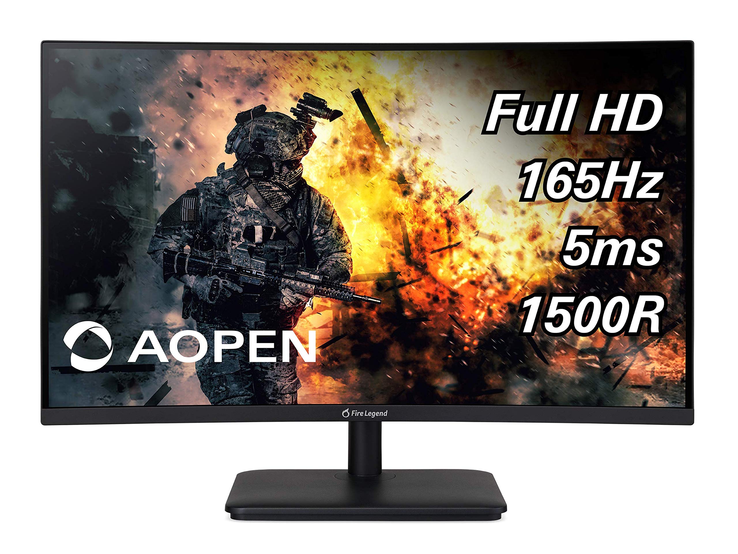 AOPEN Monitor de jogos curvo Zero-Frame Full HD (1920 x 1080) | Tecnologia AMD FreeSync | Até 75 Hz