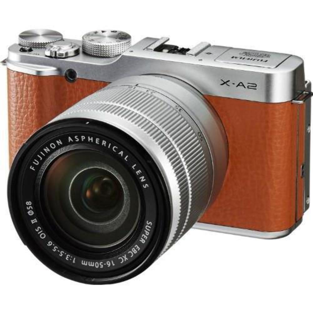EBasket Câmera digital sem espelho Fujifilm X-A2 com lente de 16-50 mm (marrom) - versão internacional (sem garantia)